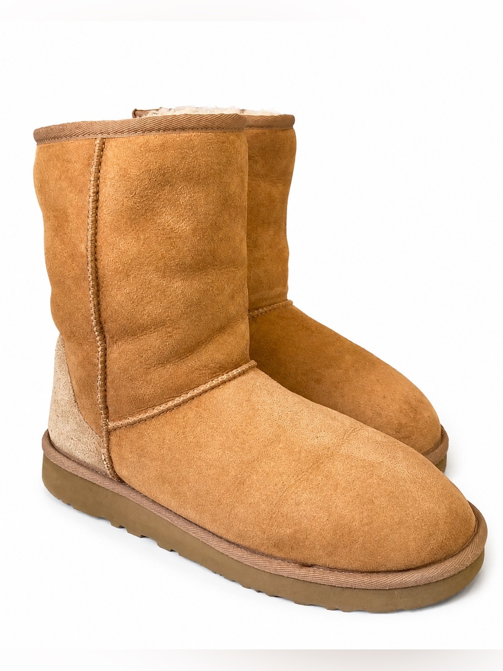 UGG Classic Short II Boots Chestnut Suede Shearling Size 8